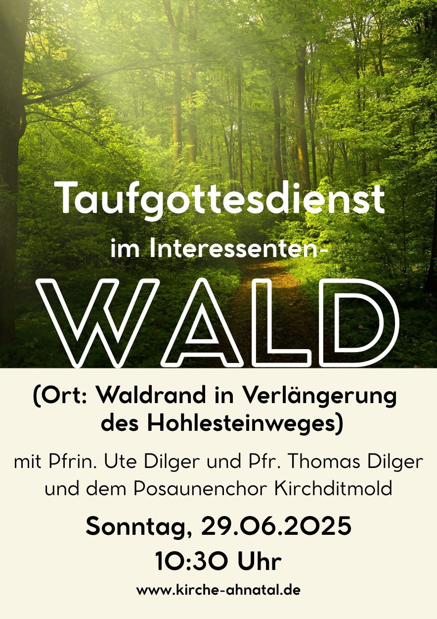 Kopie von Taufgottesdienst Wald 29.06.2025 Flyer A4 1